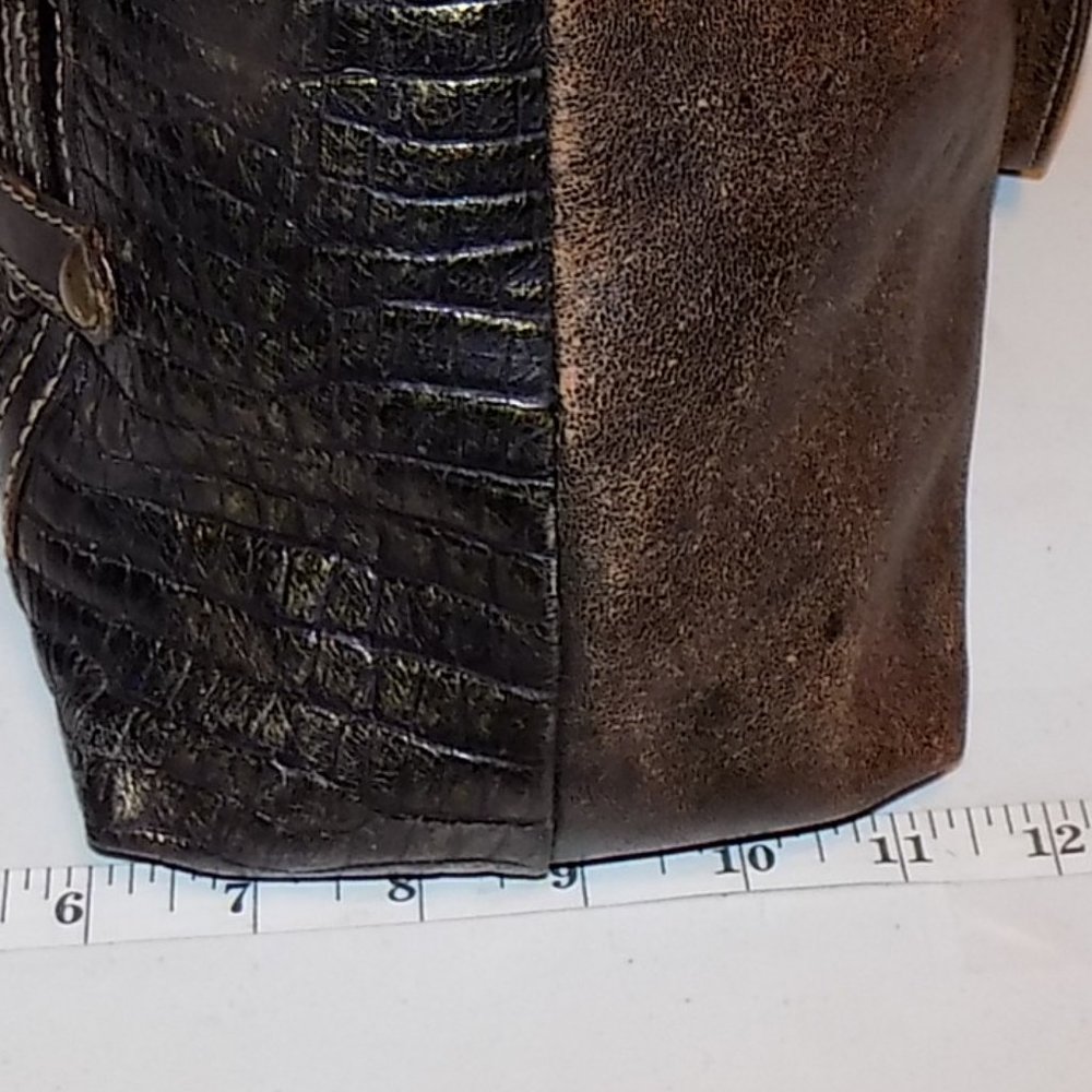 Marco Buggiani Croc embossed large leather bag - Picture 10 of 16